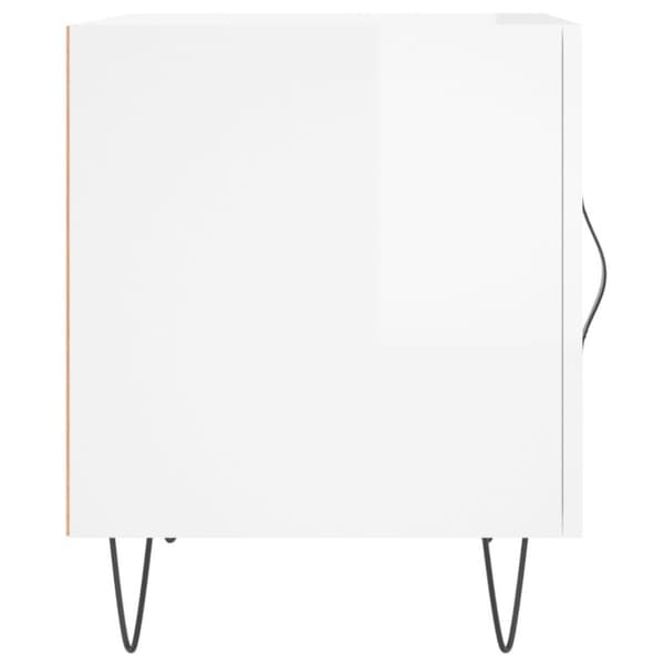 vidaXL Nattbord 2 stk høyglans hvit 40x40x50 cm konstruert tre