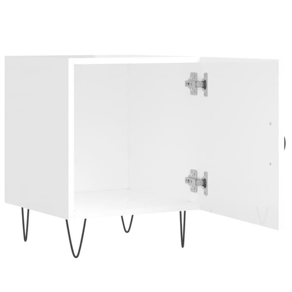 vidaXL Nattbord 2 stk høyglans hvit 40x40x50 cm konstruert tre