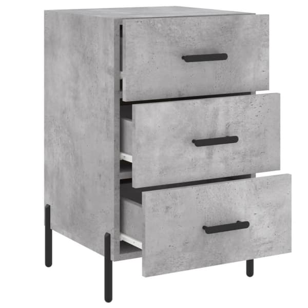 vidaXL sengebord 40x40x66 cm konstrueret træ betongrå