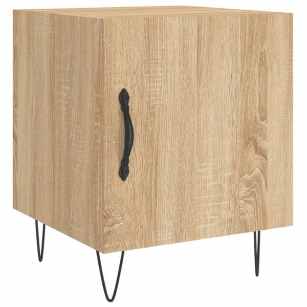 vidaXL sengeborde 2 stk. 40x40x50 cm konstrueret træ sonoma-eg