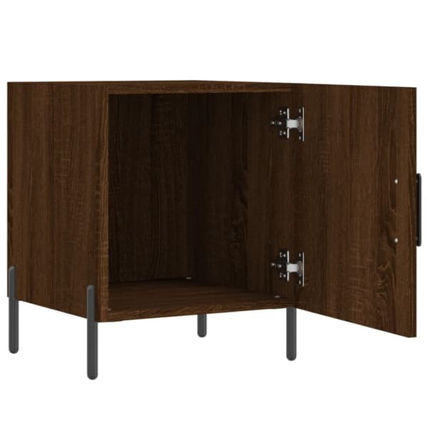 vidaXL sengeborde 2 stk. 40x40x50 cm konstrueret træ brunt egetræ