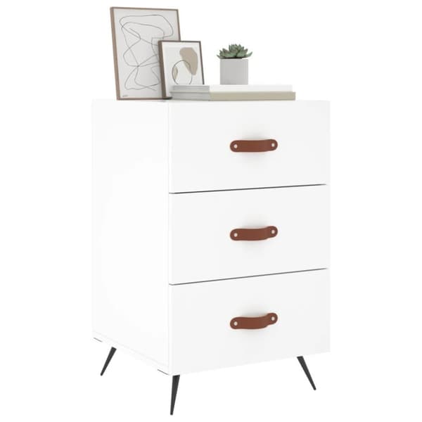 vidaXL Sängbord vit 40x40x66 cm konstruerat trä