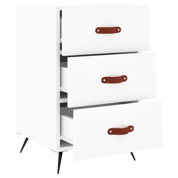 vidaXL Sängbord vit 40x40x66 cm konstruerat trä