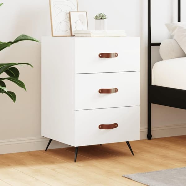 vidaXL Sängbord vit 40x40x66 cm konstruerat trä