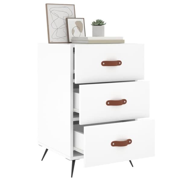 vidaXL Sängbord vit 40x40x66 cm konstruerat trä