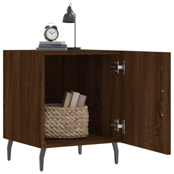 vidaXL Nattbord 2 stk brun eik 40x40x50 cm konstruert tre