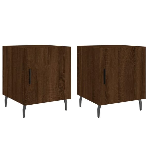 vidaXL Nattbord 2 stk brun eik 40x40x50 cm konstruert tre