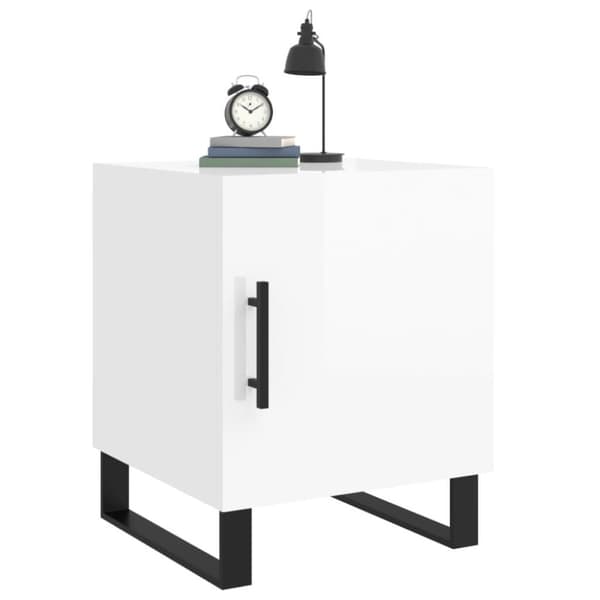 vidaXL Nattbord 2 stk høyglans hvit 40x40x50 cm konstruert tre