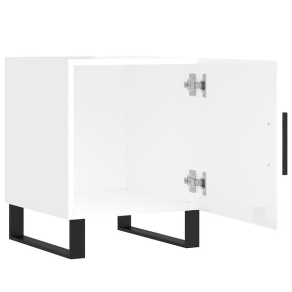 vidaXL Nattbord 2 stk høyglans hvit 40x40x50 cm konstruert tre