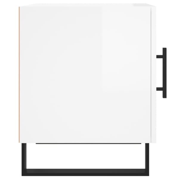 vidaXL Nattbord 2 stk høyglans hvit 40x40x50 cm konstruert tre
