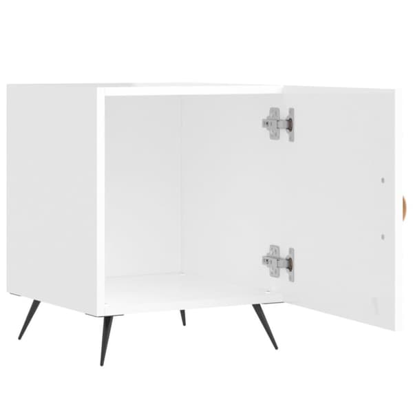 vidaXL Nattbord 2 stk høyglans hvit 40x40x50 cm konstruert tre