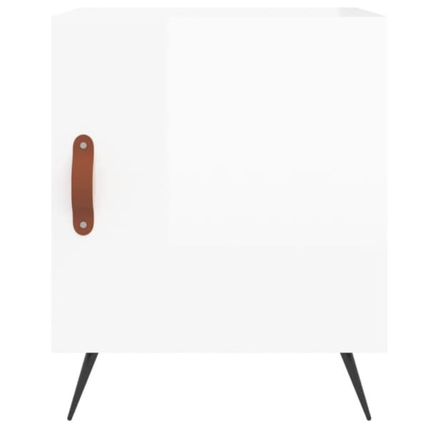 vidaXL Nattbord 2 stk høyglans hvit 40x40x50 cm konstruert tre