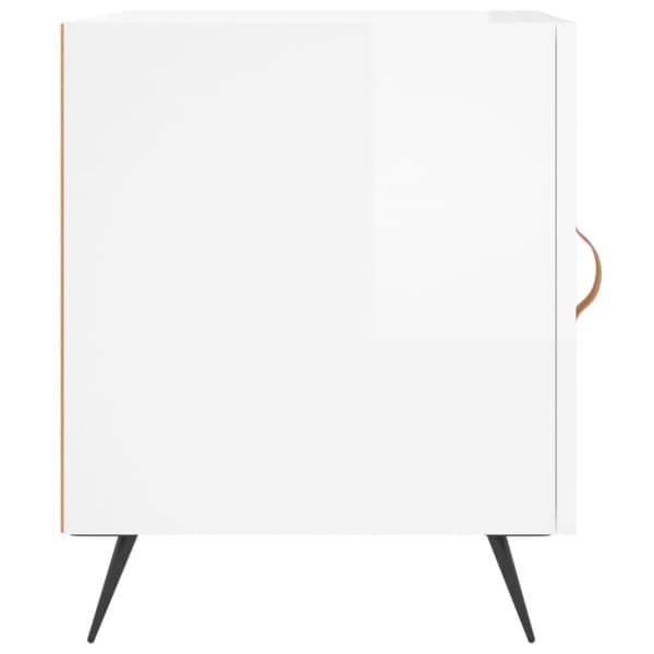 vidaXL Nattbord 2 stk høyglans hvit 40x40x50 cm konstruert tre