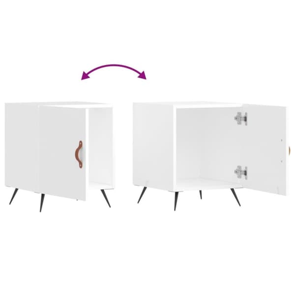 vidaXL Nattbord 2 stk høyglans hvit 40x40x50 cm konstruert tre