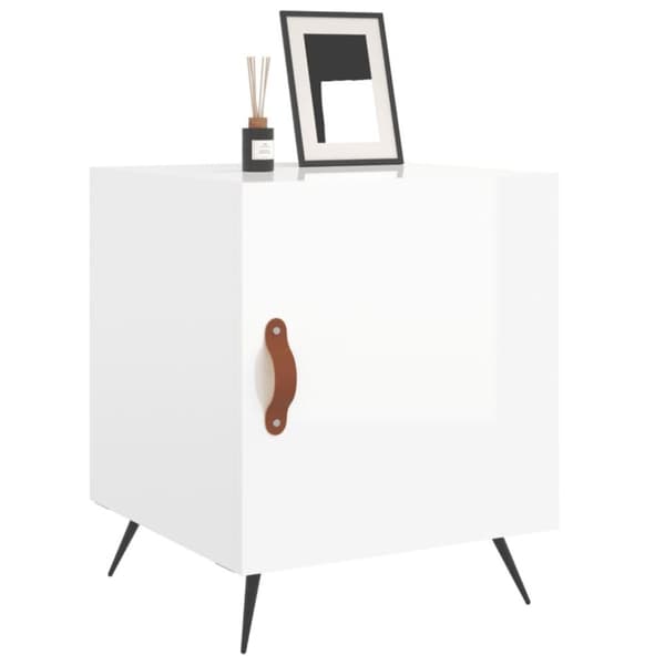 vidaXL sengeborde 2 stk. 40x40x50 cm konstrueret træ hvid højglans