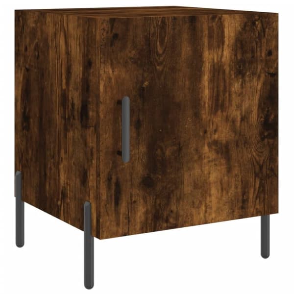 vidaXL Sängbord 2 st rökfärgad ek 40x40x50 cm konstruerat trä