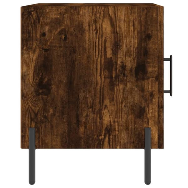 vidaXL Sängbord 2 st rökfärgad ek 40x40x50 cm konstruerat trä