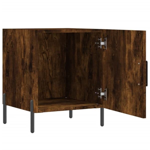 vidaXL Sängbord 2 st rökfärgad ek 40x40x50 cm konstruerat trä