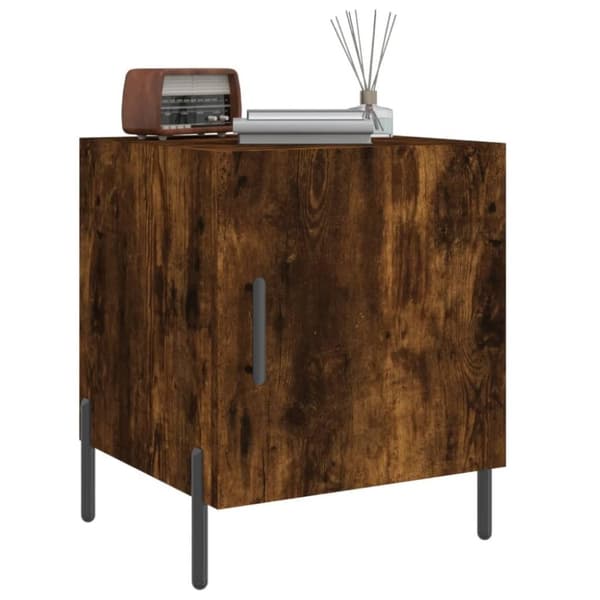 vidaXL sengeborde 2 stk. 40x40x50 cm konstrueret træ røget egetræ
