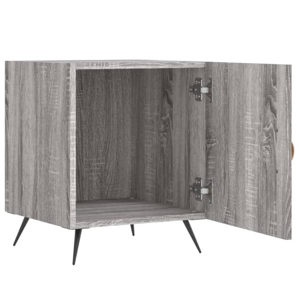 vidaXL sengeborde 2 stk. 40x40x50 cm konstrueret træ grå sonoma-eg