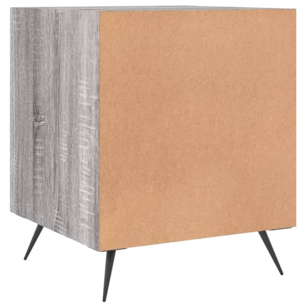 vidaXL sengeborde 2 stk. 40x40x50 cm konstrueret træ grå sonoma-eg
