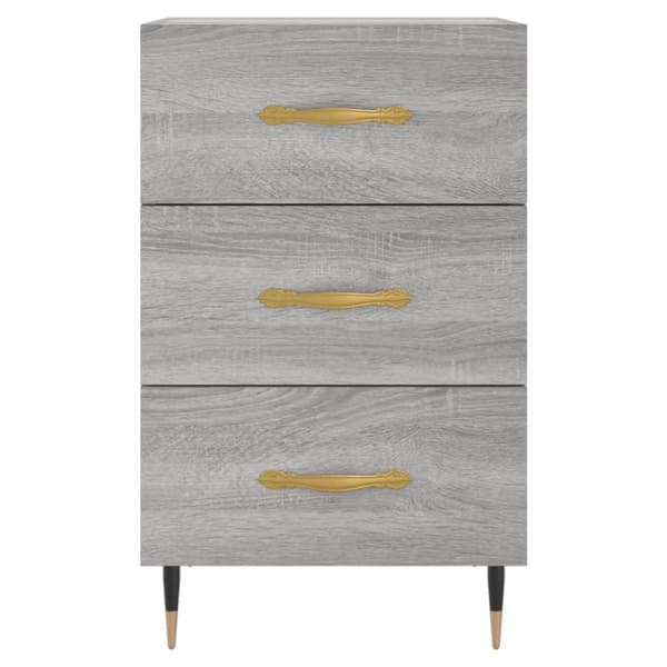 vidaXL sengebord 40x40x66 cm konstrueret træ grå sonoma-eg