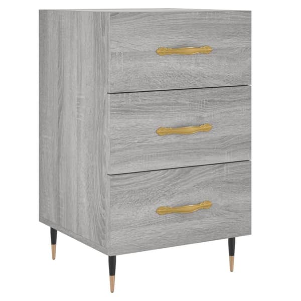 vidaXL sengebord 40x40x66 cm konstrueret træ grå sonoma-eg