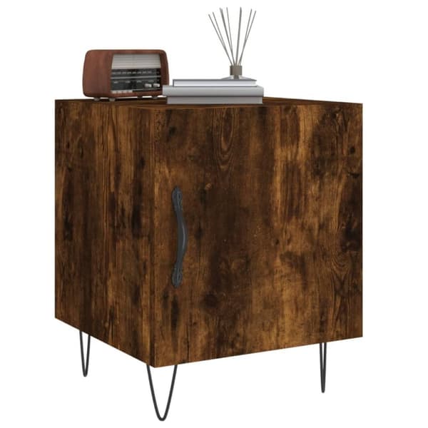 vidaXL Nattbord 2 stk røkt eik 40x40x50 cm konstruert tre