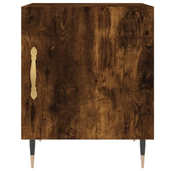 vidaXL sengeborde 2 stk. 40x40x50 cm konstrueret træ røget egetræ