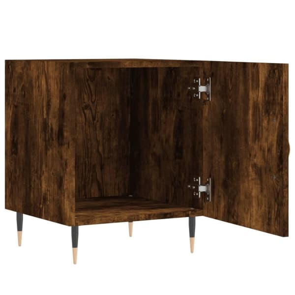 vidaXL sengeborde 2 stk. 40x40x50 cm konstrueret træ røget egetræ