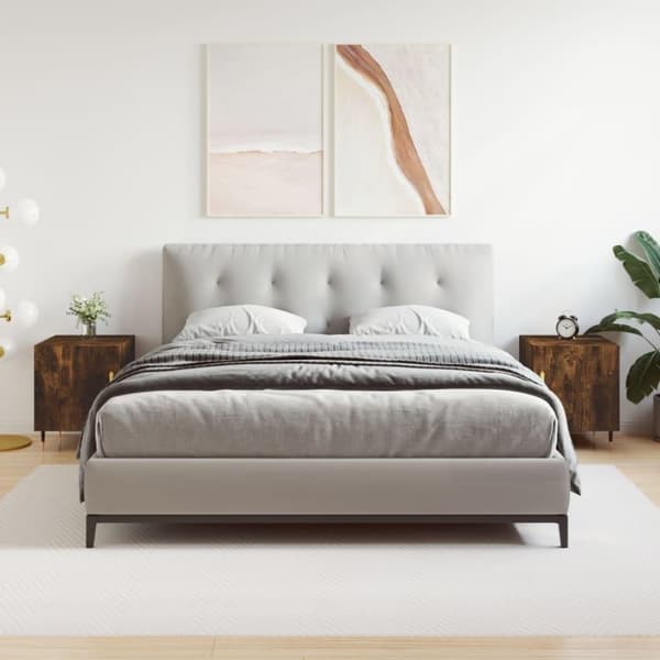 vidaXL sengeborde 2 stk. 40x40x50 cm konstrueret træ røget egetræ