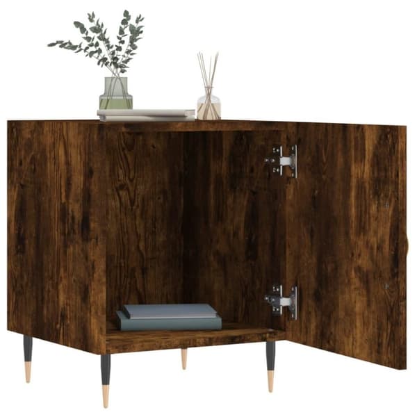 vidaXL sengeborde 2 stk. 40x40x50 cm konstrueret træ røget egetræ
