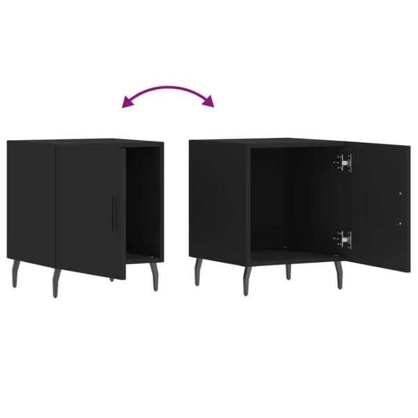 vidaXL Yöpöydät 2 kpl musta 40x40x50 cm tekninen puu