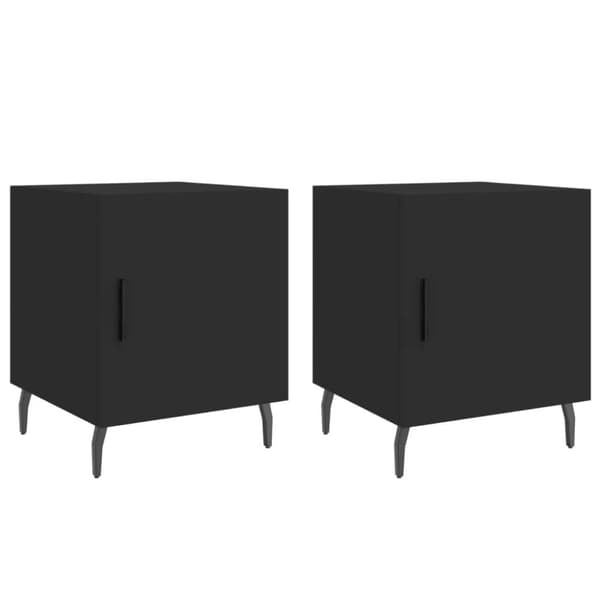 vidaXL Yöpöydät 2 kpl musta 40x40x50 cm tekninen puu