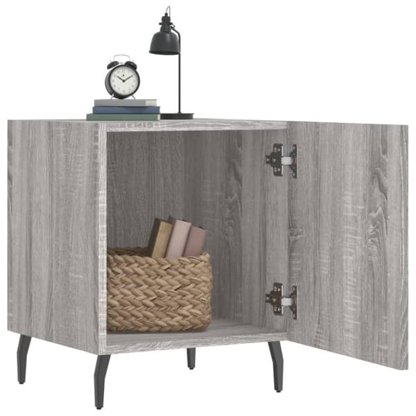 vidaXL Nattbord 2 stk grå sonoma 40x40x50 cm konstruert tre