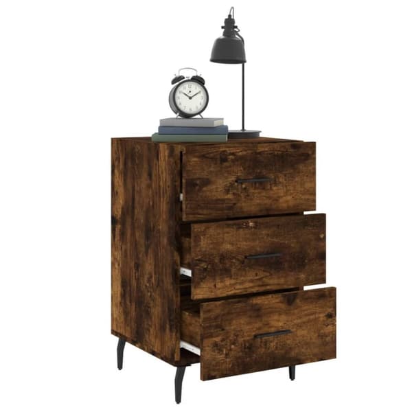 vidaXL Nattbord røkt eik 40x40x66 cm konstruert tre