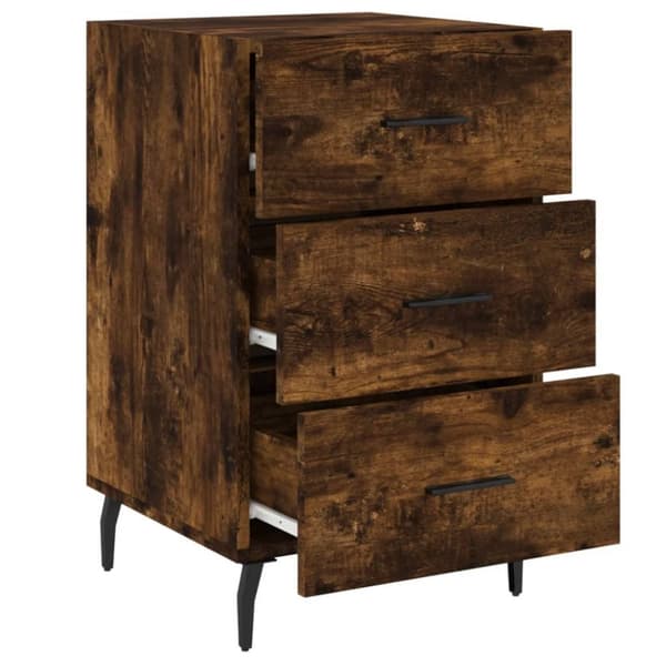 vidaXL Nattbord røkt eik 40x40x66 cm konstruert tre