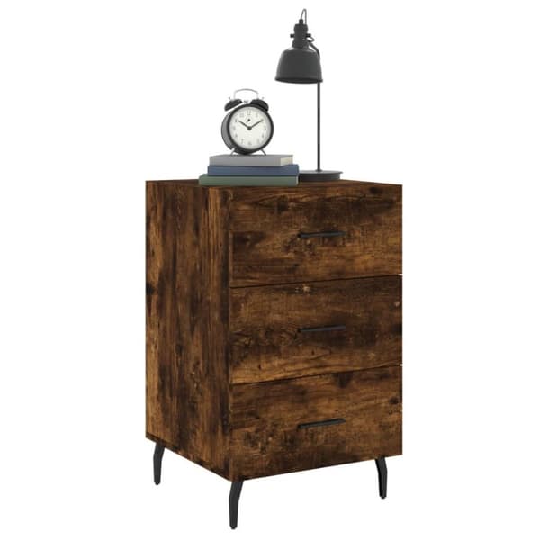 vidaXL Nattbord røkt eik 40x40x66 cm konstruert tre