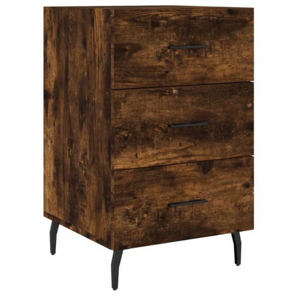 vidaXL Nattbord røkt eik 40x40x66 cm konstruert tre