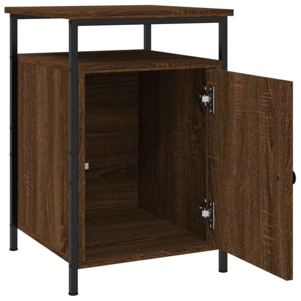 vidaXL sengeborde 2 stk. 40x42x60 cm konstrueret træ brunt egetræ