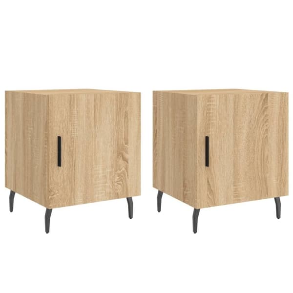 vidaXL Sängbord 2 st sonoma-ek 40x40x50 cm konstruerat trä