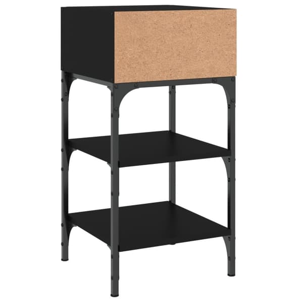 vidaXL Sängbord 2 st svart 35x34,5x70 cm konstruerat trä