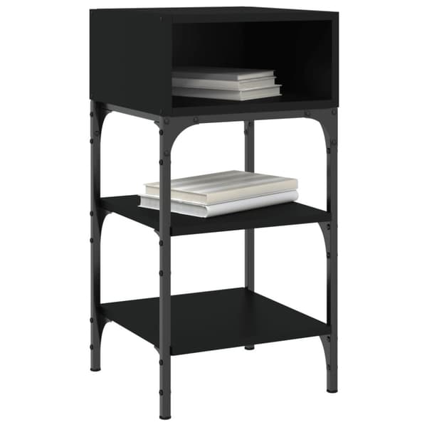 vidaXL sengeborde 2 stk. 35x34,5x70 cm konstrueret træ sort