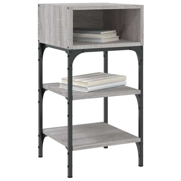 vidaXL sengebord 2 stk. 35x34,5x70 cm konstrueret træ grå sonoma-eg