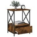 Miniatyrbilde 4 av 11: vidaXL Nattbord røkt eik 50x41x65 cm konstruert tre