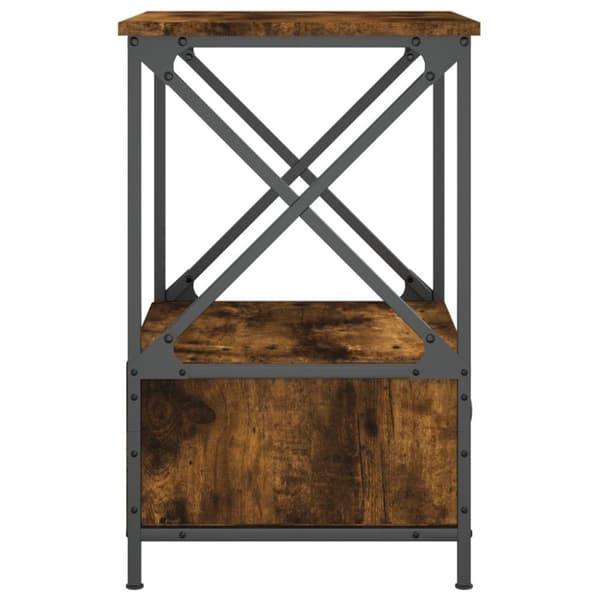 vidaXL Nattbord røkt eik 50x41x65 cm konstruert tre