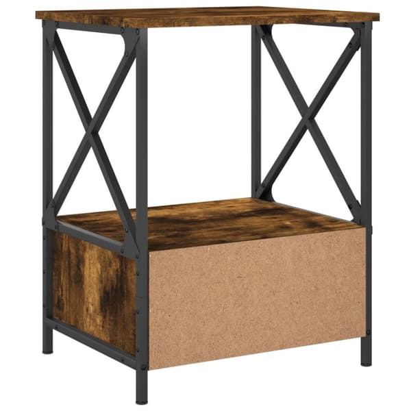 vidaXL Nattbord røkt eik 50x41x65 cm konstruert tre
