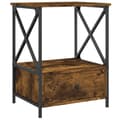 Miniatyrbilde 1 av 11: vidaXL Nattbord røkt eik 50x41x65 cm konstruert tre