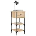Miniatyrbilde 4 av 11: vidaXL Nattbord 2 stk sonoma eik 34x36x70 cm konstruert tre