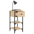 Miniatyrbilde 5 av 11: vidaXL Nattbord 2 stk sonoma eik 34x36x70 cm konstruert tre